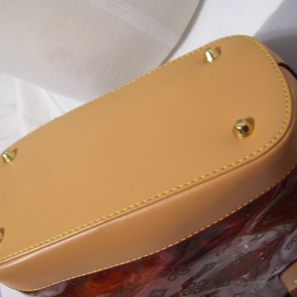 Fashion Handbag See Thru Tortoise and Tortoise Handles Leather Tan Trim NWOT - Picture 4 of 4